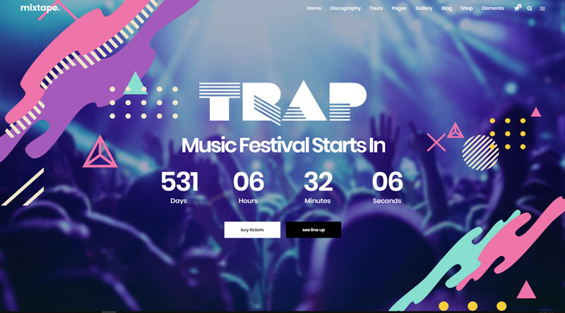 10 temi WordPress di intrattenimento indimenticabili 7 Mixtape Festival WordPress Theme