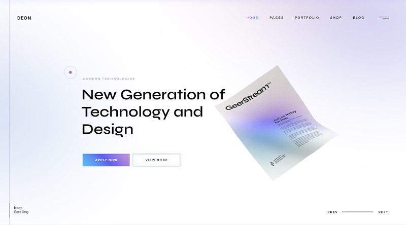 10 самых привлекательных тем WordPress для приложений 3 Deon WordPress Theme