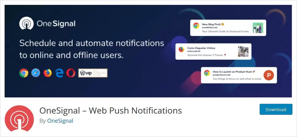Plugin per le notifiche push web di OneSignal