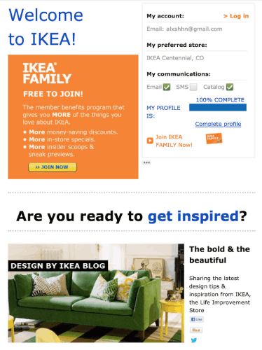 Site-ul IKEA binevenit