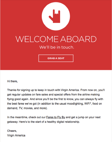 Virgin America Bine ai venit