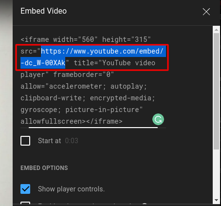 Link zum Einbetten des Videos