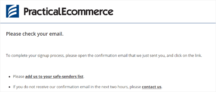 halaman terima kasih eCommerce praktis