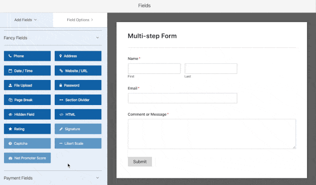 แบบฟอร์มหลายขั้นตอนใน WPForms
