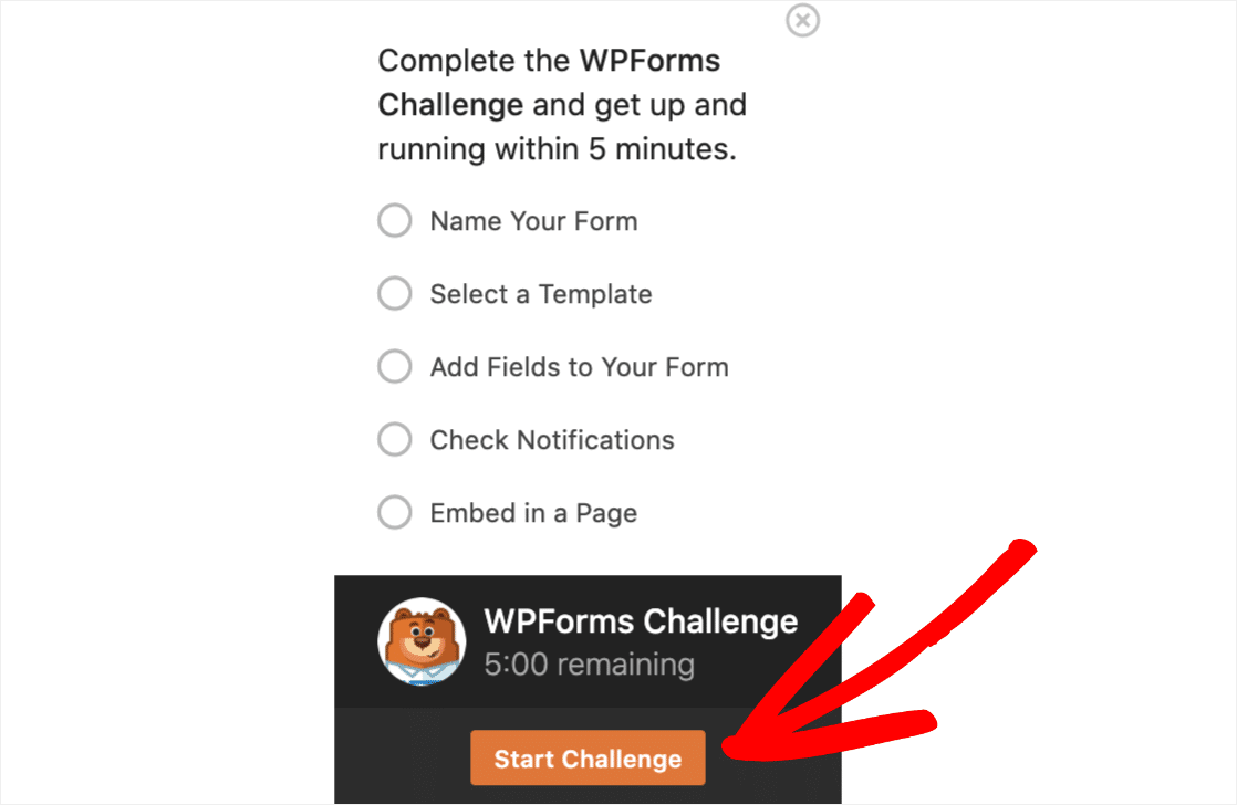WPForms ความท้าทาย 5 นาที