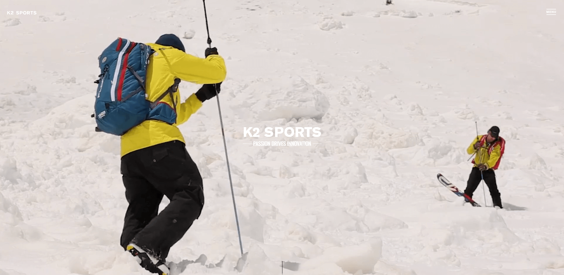 K2スポーツのホームページ。