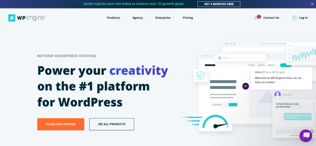 Witryna WP Engine.