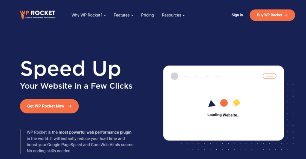 Witryna WP Rocket.