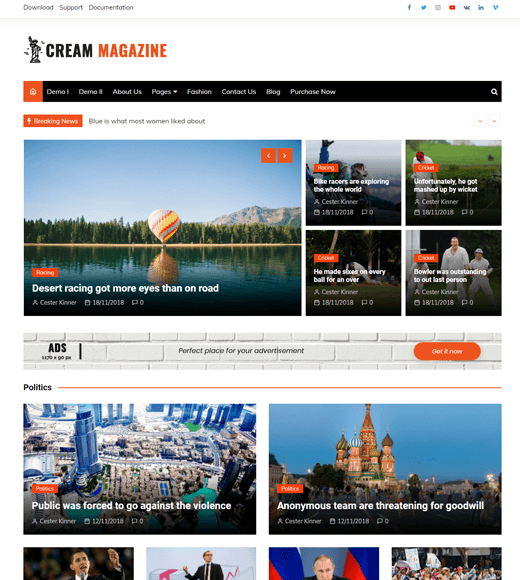Kremowy motyw magazynu