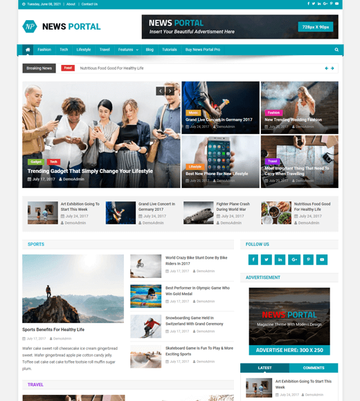 Aktualności Portal Magazyn Szablon Darmowy WordPress