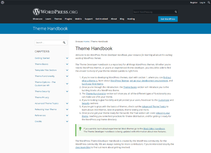 Podręcznik motywu wsparcia WordPress