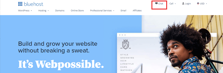 Czat Bluehost