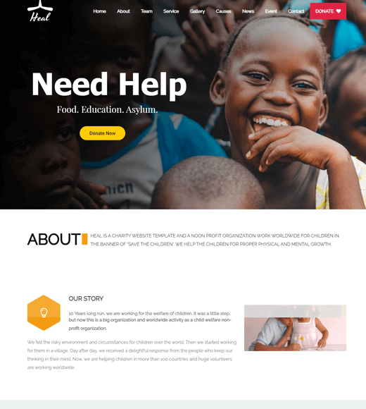 治愈 NGO 慈善 WordPress 主題