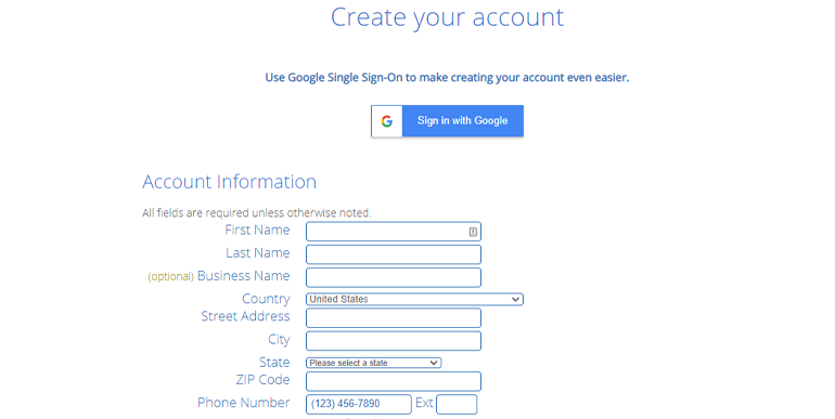 Crea il tuo account