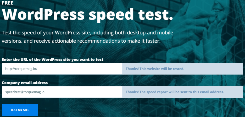 WordPress Speed Test 提供免費的 WordPress 性能審計。