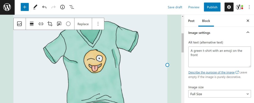 Ein Beispiel für Alt-Text für ein WooCommerce-Produkt
