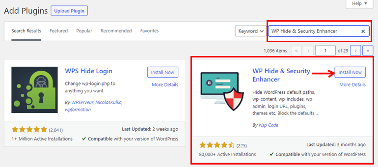 Installa WP Hide & Security Enhancer Plugin