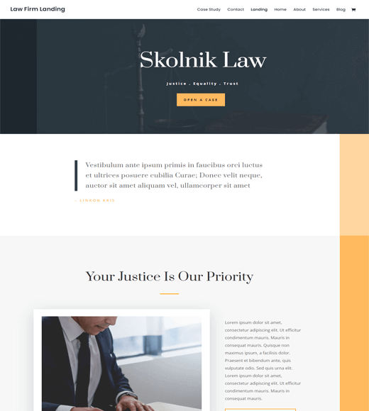 Tema WordPress per studio legale Divi