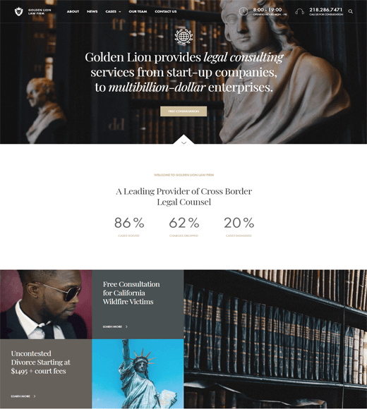 Rivoluzione del tema dello studio legale di WordPress