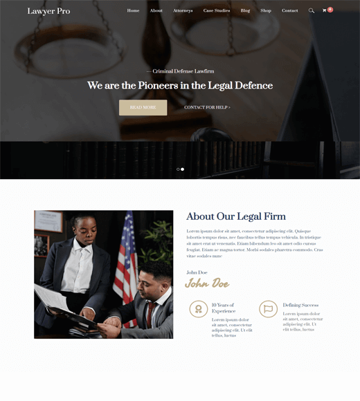 Tema WordPress gratuito Krystal Lawyer