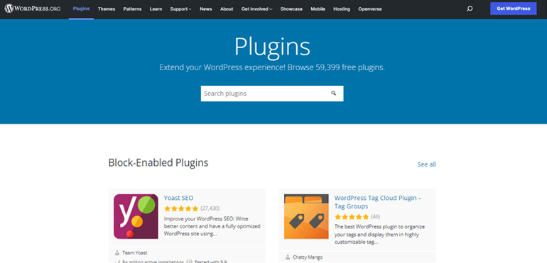 Archivio dei plugin di WordPress