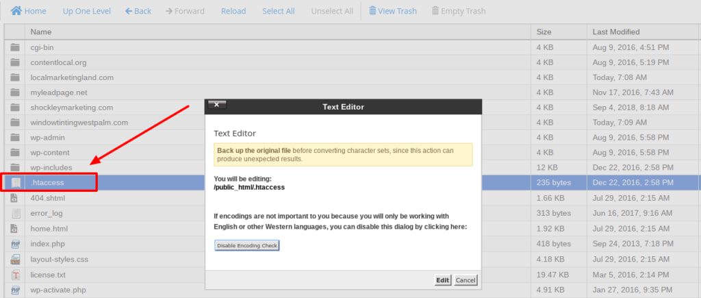 .htaccess-Datei bearbeiten