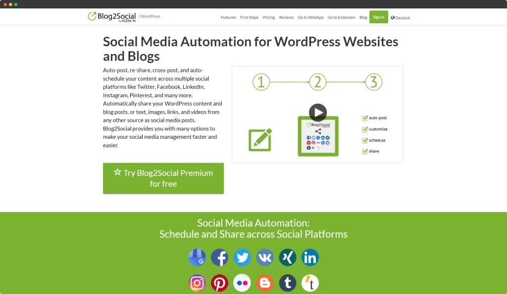 Blog2Social - IG-Verwaltungstool