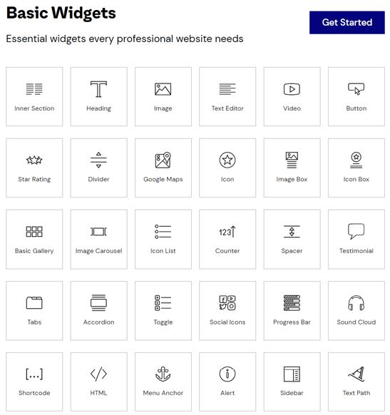 Widget gratuiti di Elementor