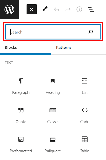 Blocchi di ricerca