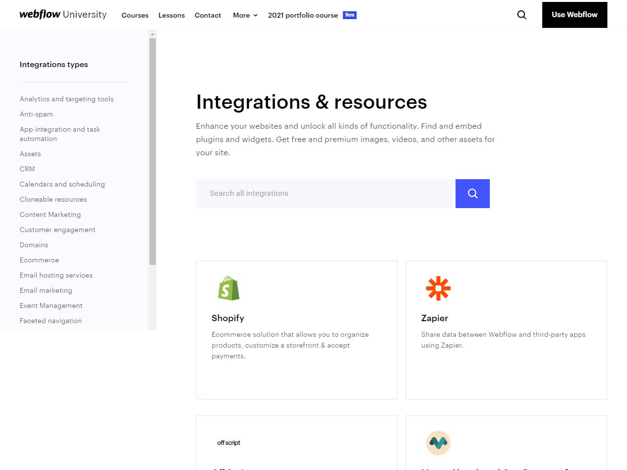 integrazioni del flusso web