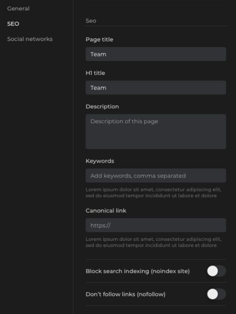 Funzionalità SEO Boxmode
