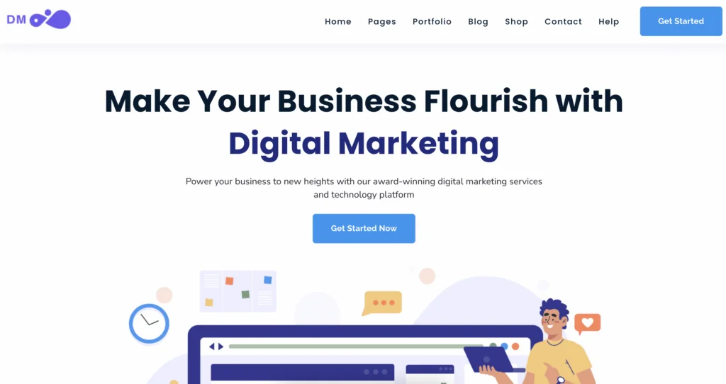 Deva WordPress 마케팅 테마
