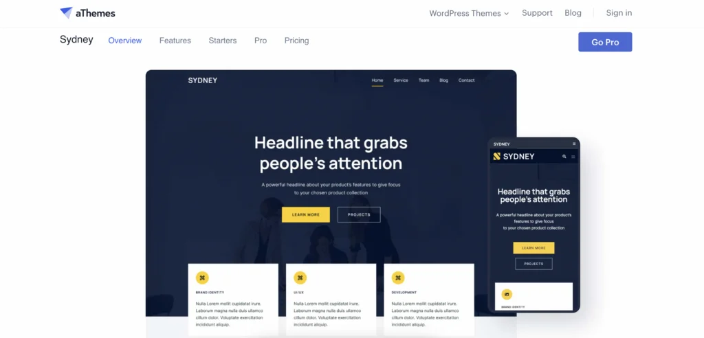 Tema WordPress Sydney Pro