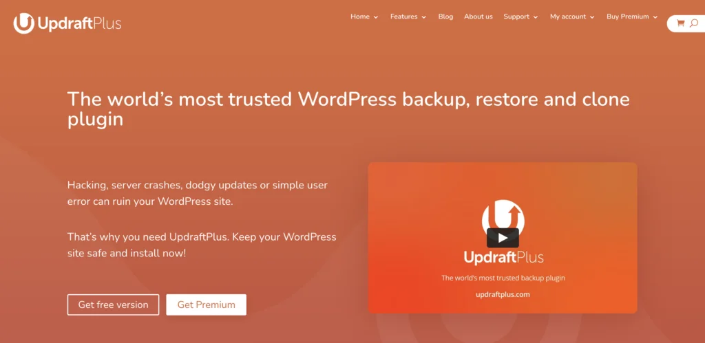 Plugin cadangan wordpress UpdraftPlus