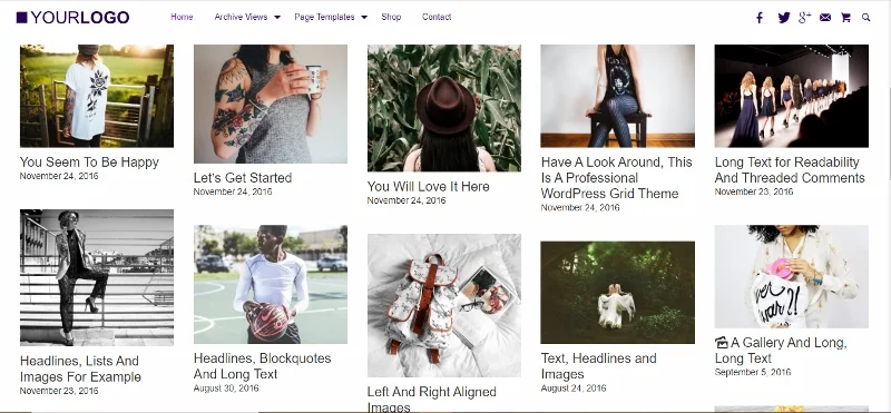 슈퍼 그리드 WordPress Pinterest 테마