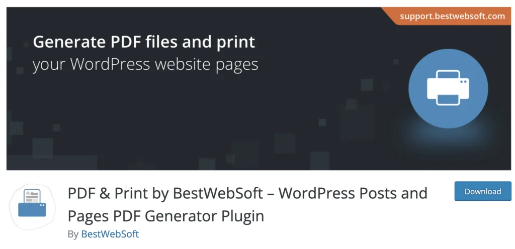 Скриншот PDF и печати от BestWebSoft