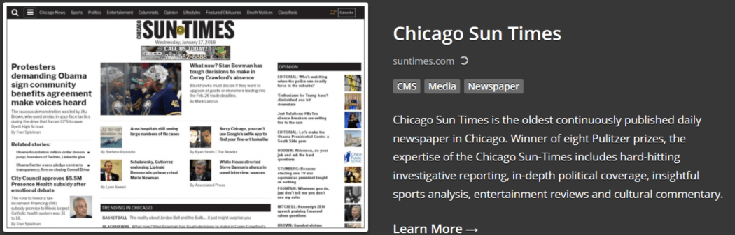 2017 쇼케이스 – Chicago Sun Times
