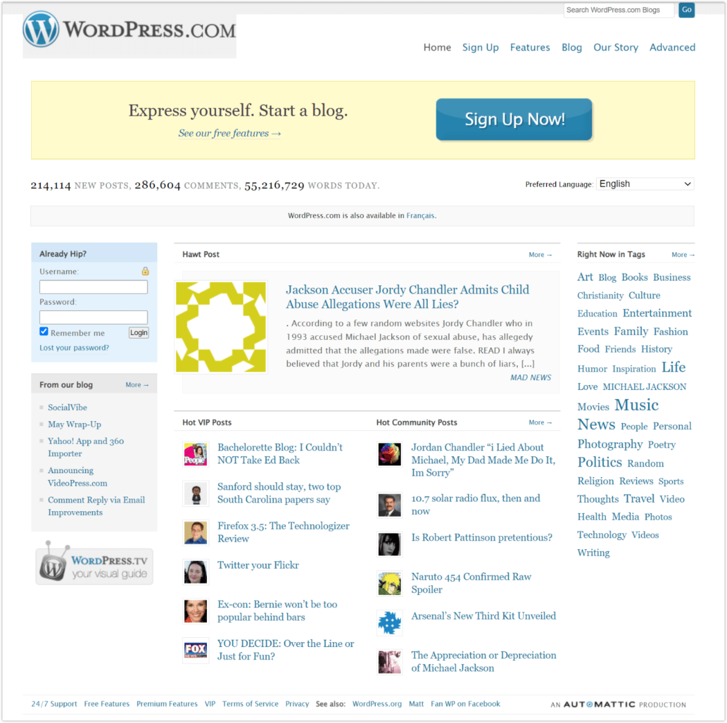2009 바닥글 > WordPress.com