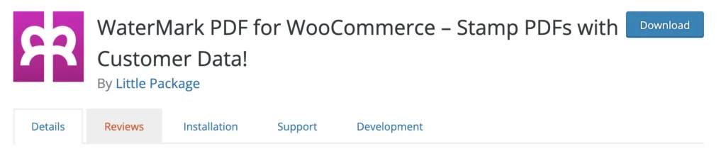 WooCommerce 플러그인용 WaterMark PDF 스크린샷