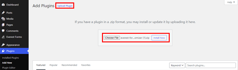 Instalarea Everest Forms Style Customizer