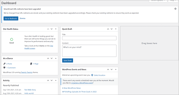 Ekran pulpitu WordPress