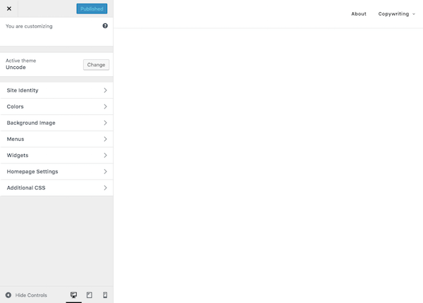 Personalizador de temas WordPress.