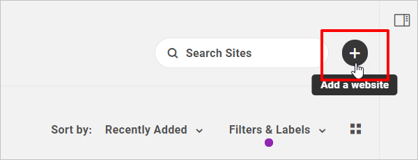 O botão Hub - Adicionar um site.