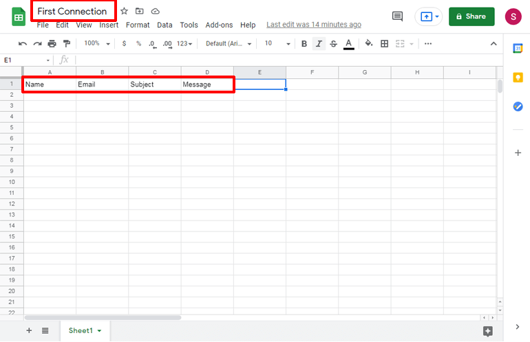 新的電子表格將 WordPress 表單發送到 Google 表格
