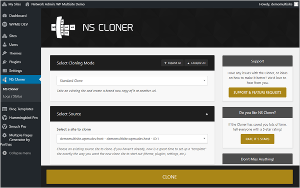 NS Cloner pentru WordPress Multisite