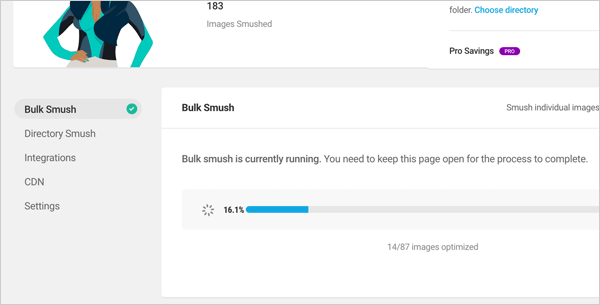 Plugin de comprimare a imaginii Smush