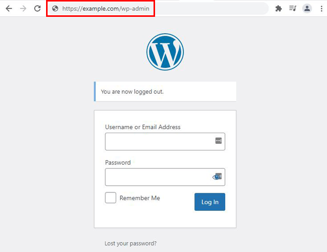 URL de connexion par défaut