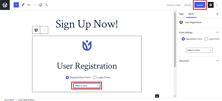 사용자 등록 차단 WordPress 양식 필드