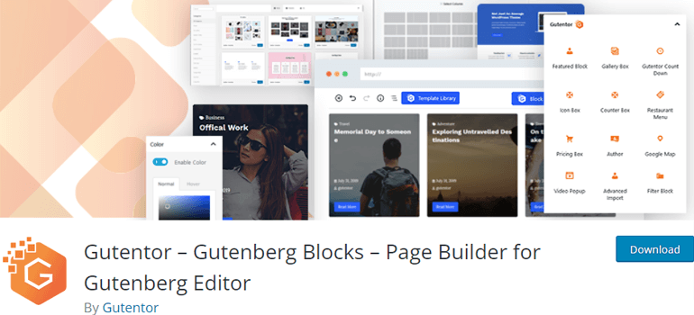 Gutentor สุดยอดปลั๊กอิน WordPress Gutenberg