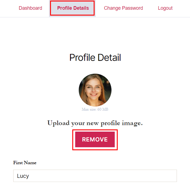 プロフィール画像を変更